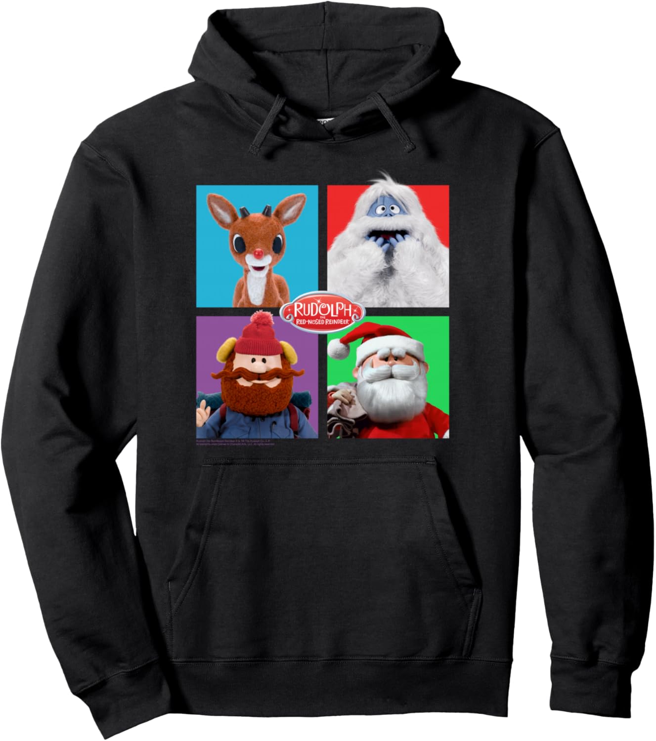 Rudolph and Friends Pop Art Portraits Retro Christmas Pullover Hoodie