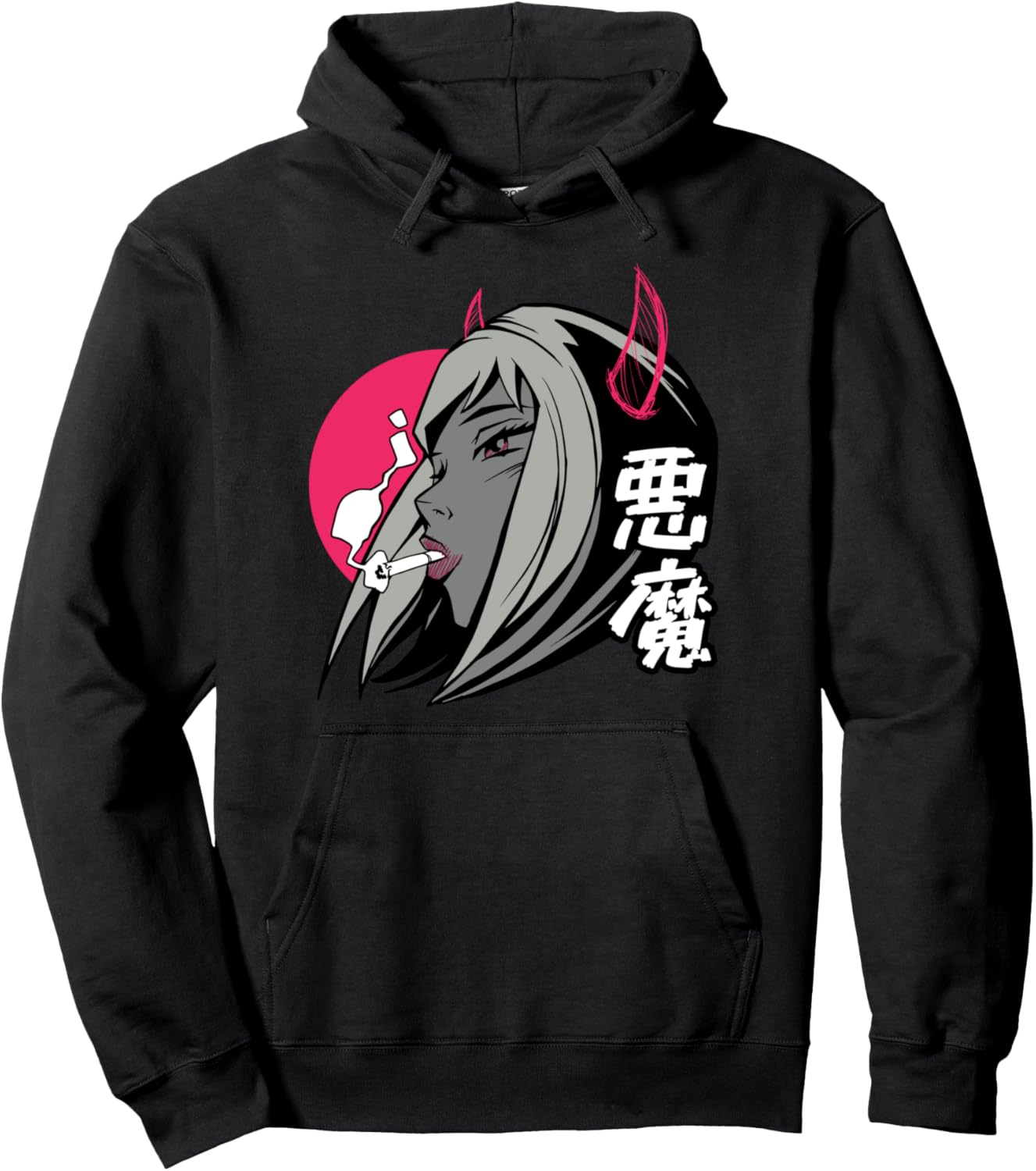 Demon anime girl, cute cool anime girl Pullover Hoodie