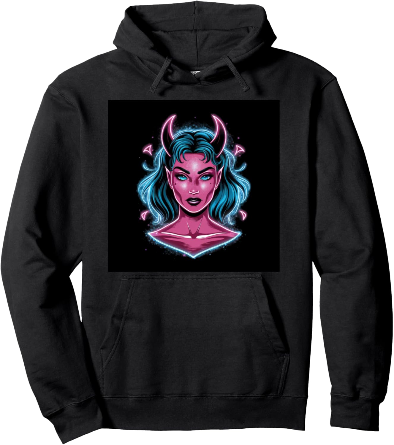 Cartoon Sexy She-Devil for gothic Girl or evil girl Pullover Hoodie