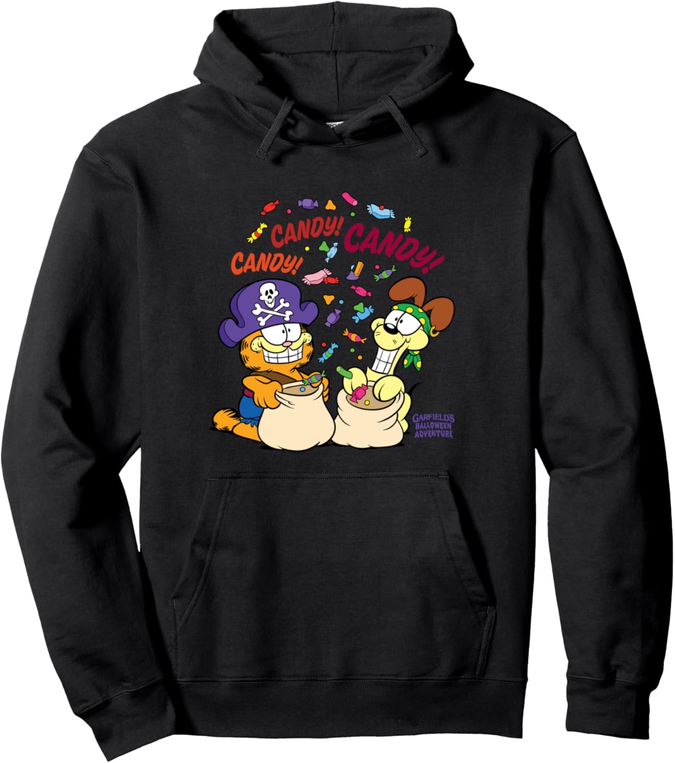 Garfield Candy! Candy! Candy! Halloween Cartoon Cat Pullover Hoodie