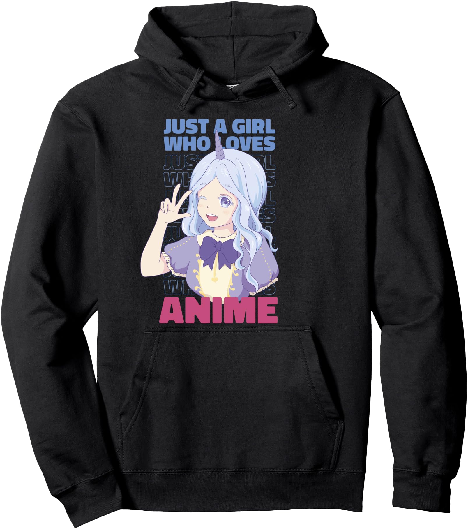 Just a girl who loves anime Teenager Girls Anime Lover Pullover Hoodie