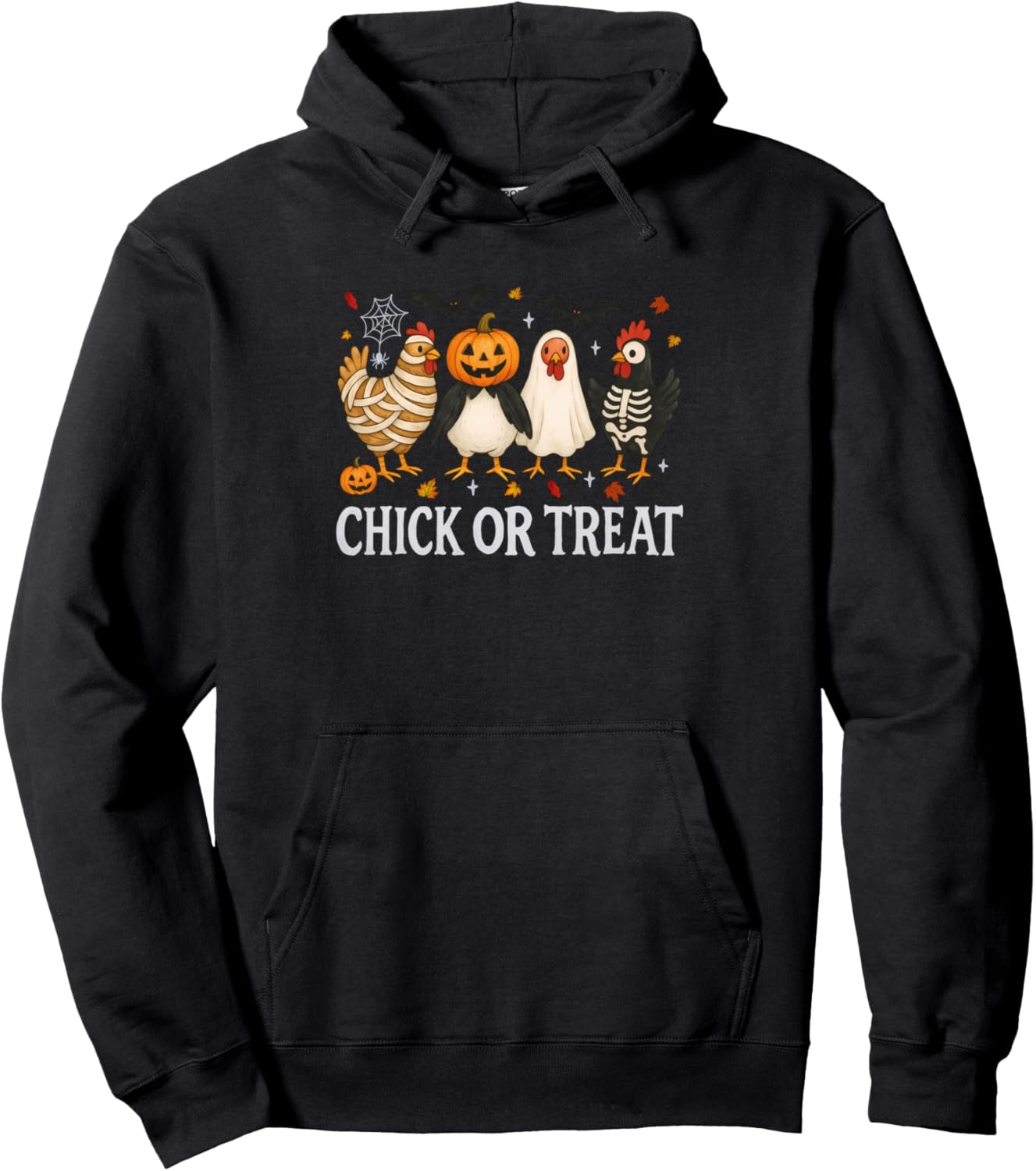 Chick Or Treat Spooky Chicken Halloween Spooky Season Kids Pullover Hoodie