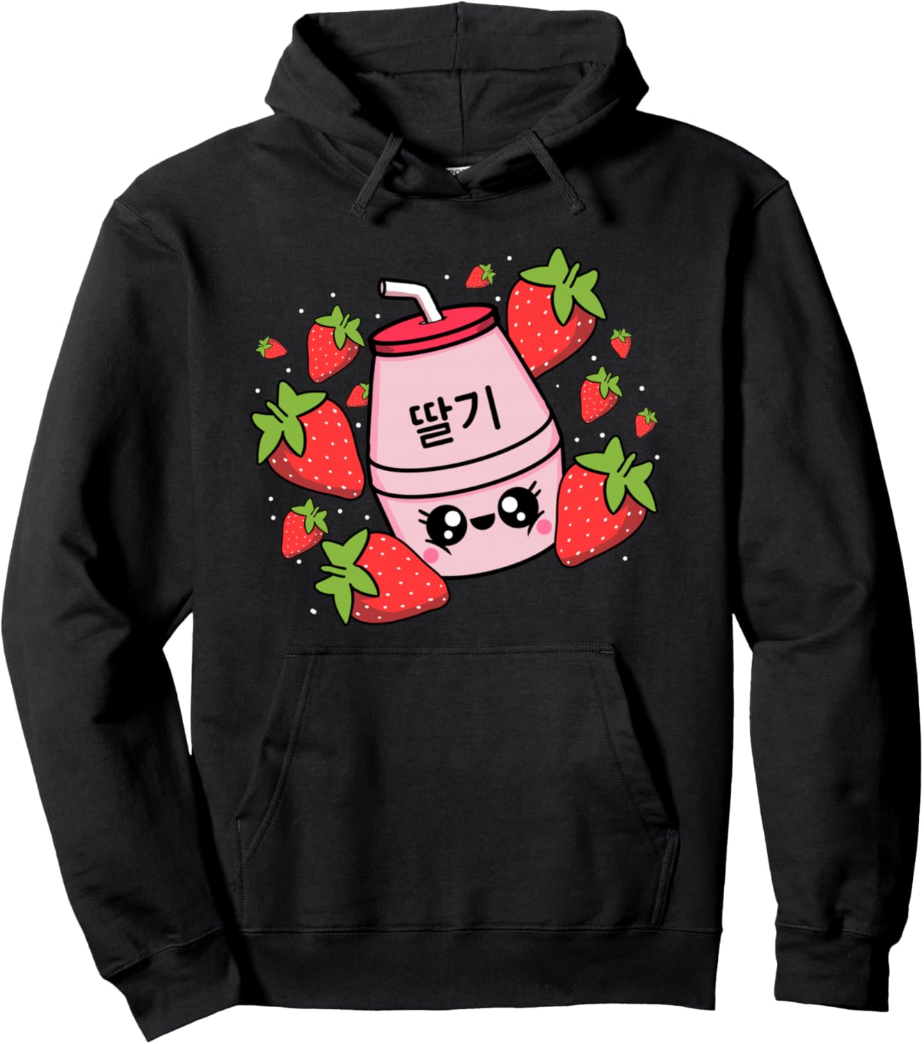 Kawaii Strawberry Milk Kawaii Anime Pullover Hoodie