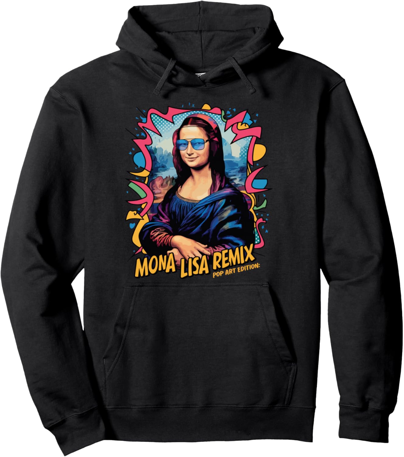 Mona Lisa Remix Artwork Funky Painting Pullover Hoodie