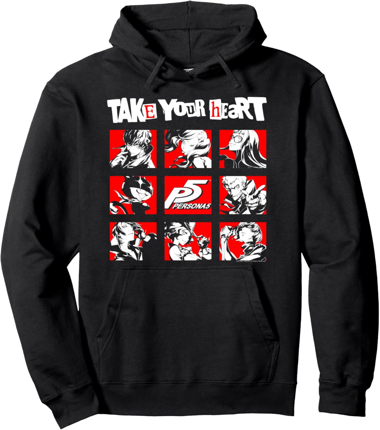 Persona 5 Take Your Heart Character Grid RPG Video Game Pullover Hoodie