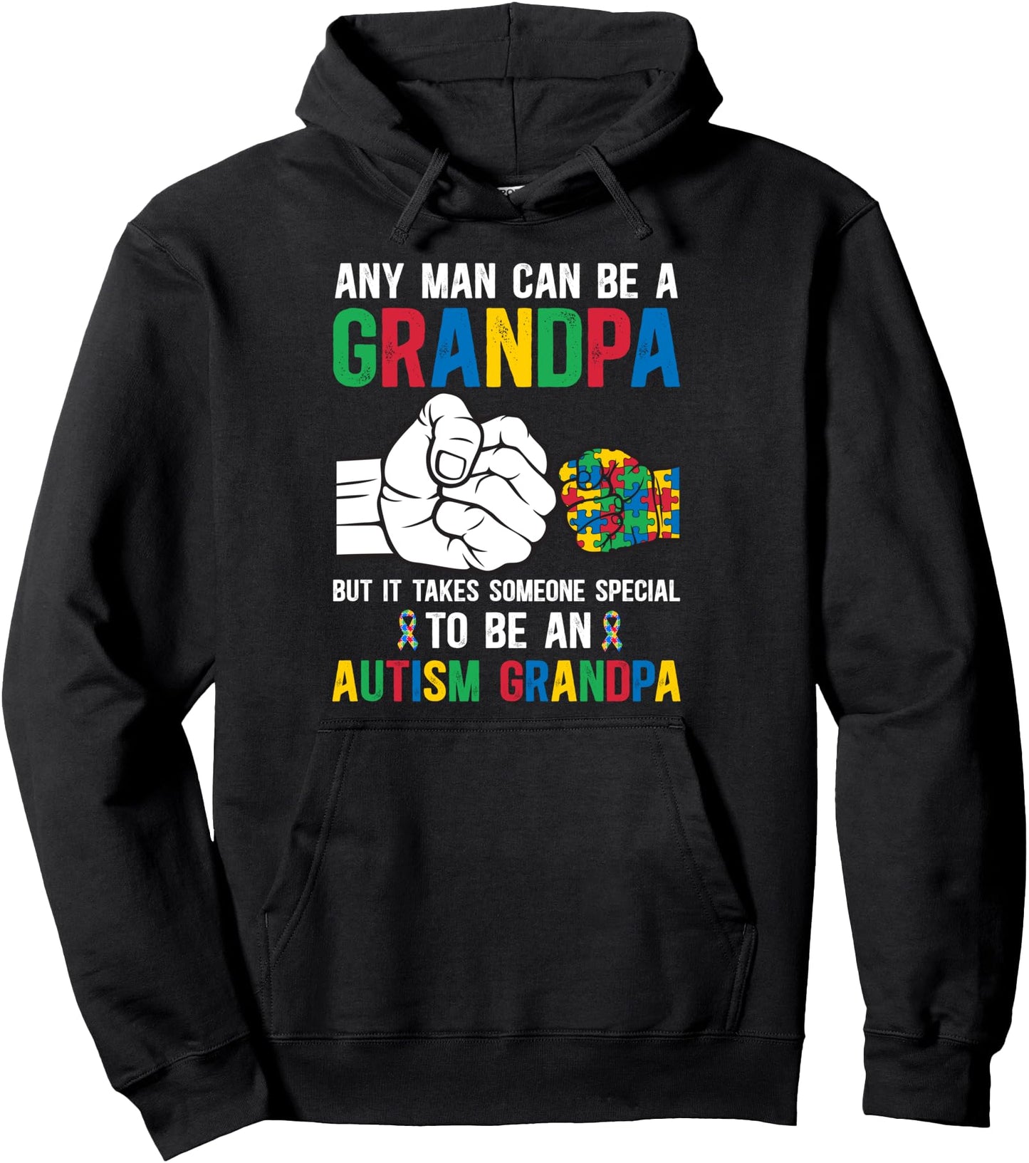 To Be Autism Grandpa Autism Warrior Grandpa Autism Awareness Pullover Hoodie