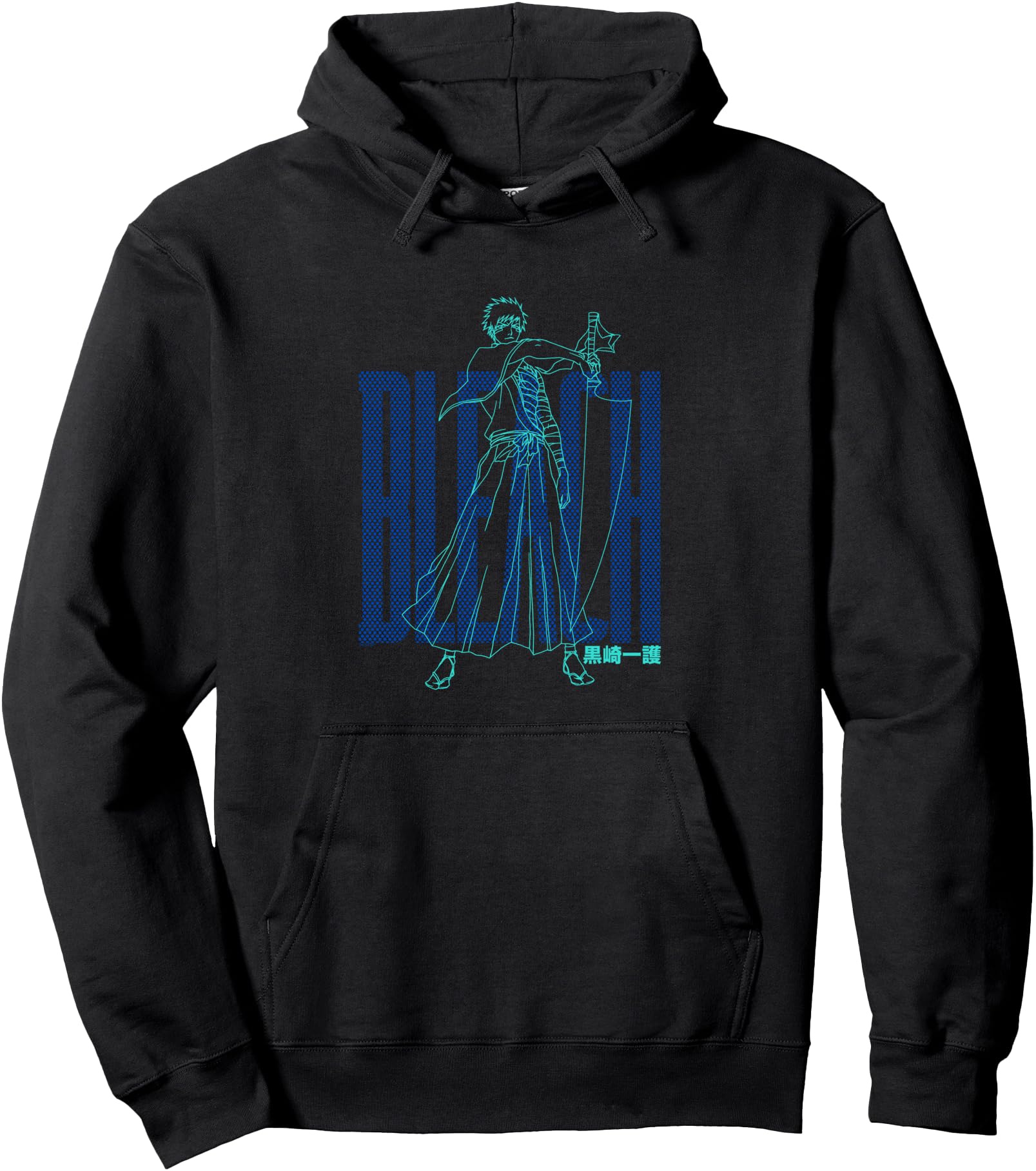 Bleach Ichigo Outline and Dots Pattern Anime Pullover Hoodie