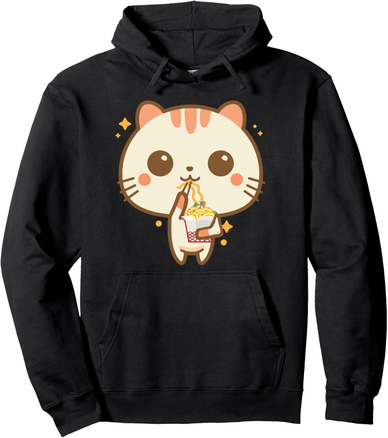 Kawaii Cat Kitten Kitty Ramen Noodles Japan Anime Feline Pullover Hoodie