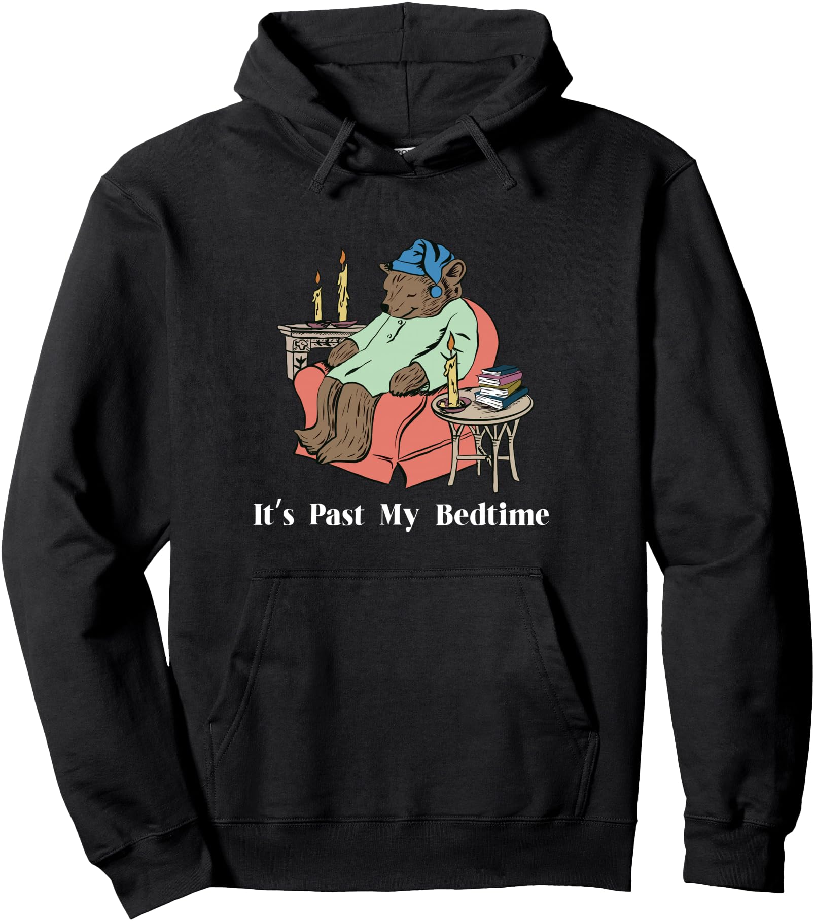 It's Past My Bedtime Taking a Nap Next to Books Pullover Hoodie