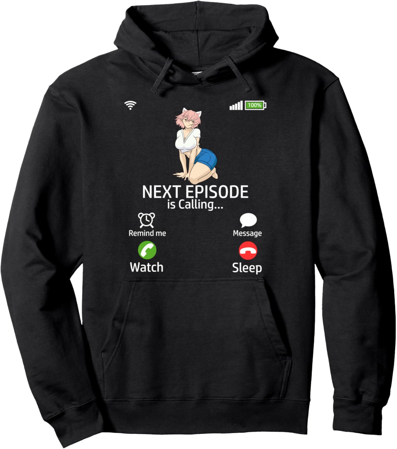 Next Epsiode ANIME MANGA Senpai Phone Otaku Cosplay Anime Pullover Hoodie