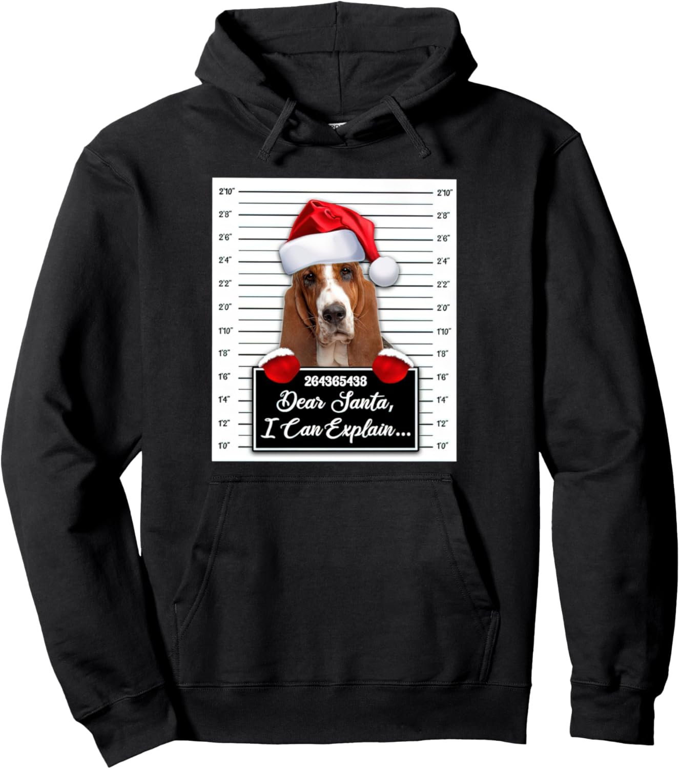 Basset Hound Xmas Dear Santa I Can Explain Funny Christmas Pullover Hoodie