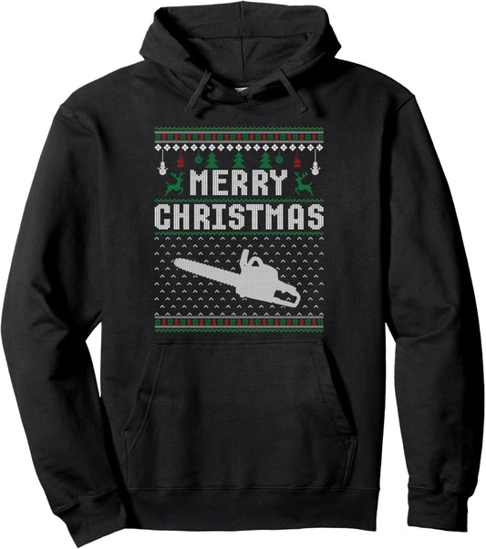 Chainsaw Christmas Ugly Sweaters for Men Women Funny Xmas Pullover Hoodie