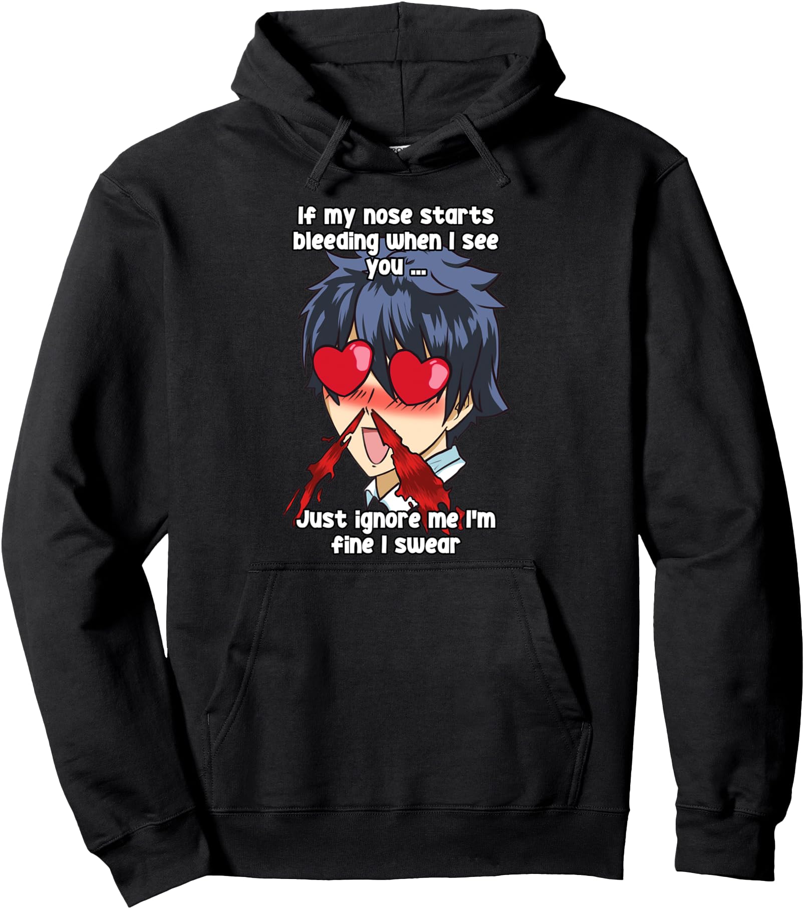 Funny Nose Bleed Anime Perv Simp Otaku Manga Anime Humor Pullover Hoodie