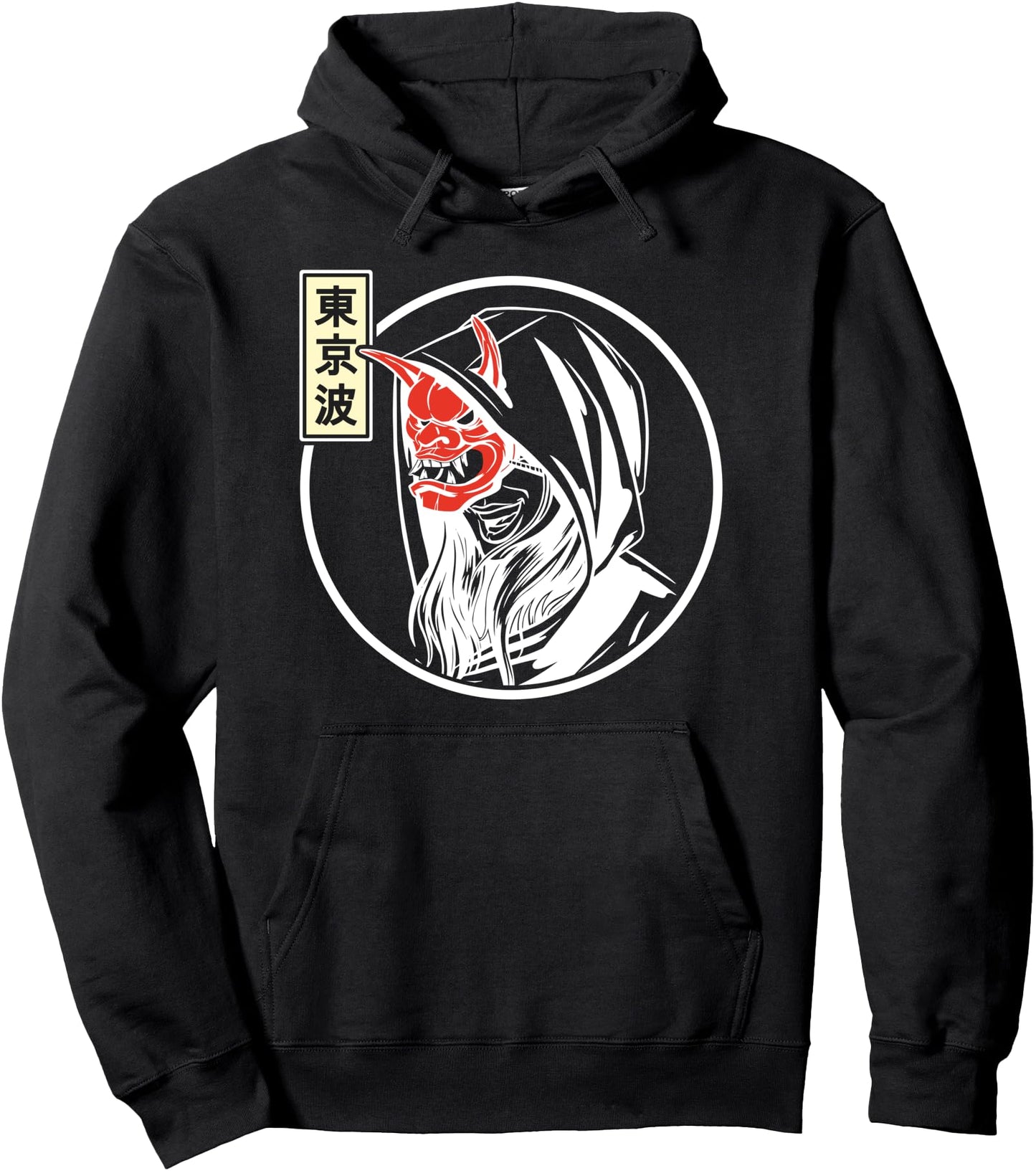 Japanese Demon Mask Women Oni Mask Japan Aesthetic Anime Pullover Hoodie