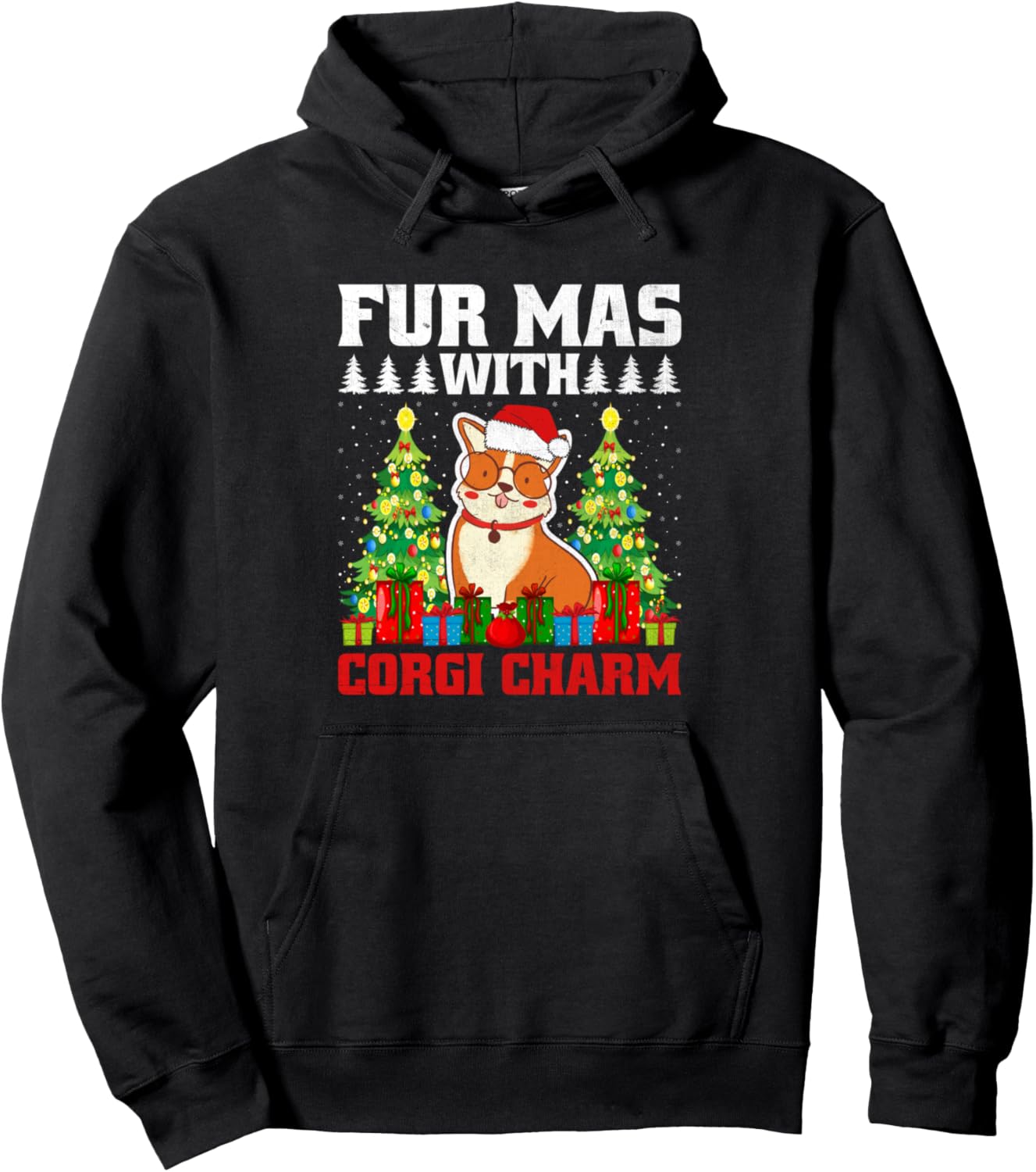 Christmas Corgi Mom Dog Breed Owner Rescuer Fur Mama Pullover Hoodie