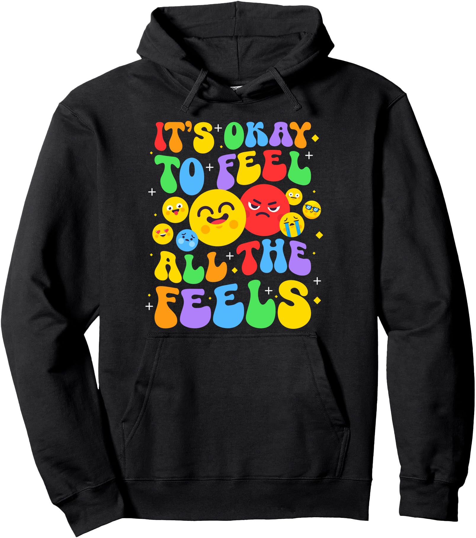 It's Ok To Feel All The Feels Mental Health Awareness Groovy Pullover Hoodie