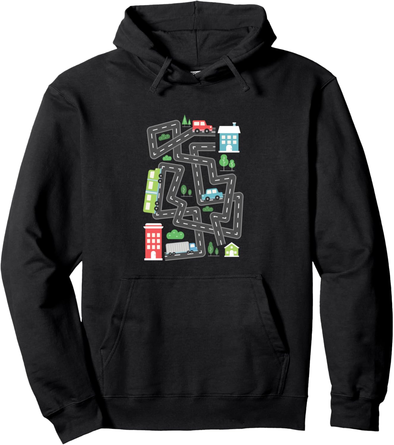 Toy Car Road Playmat Racing Car Playtime Race Track Pullover Hoodie