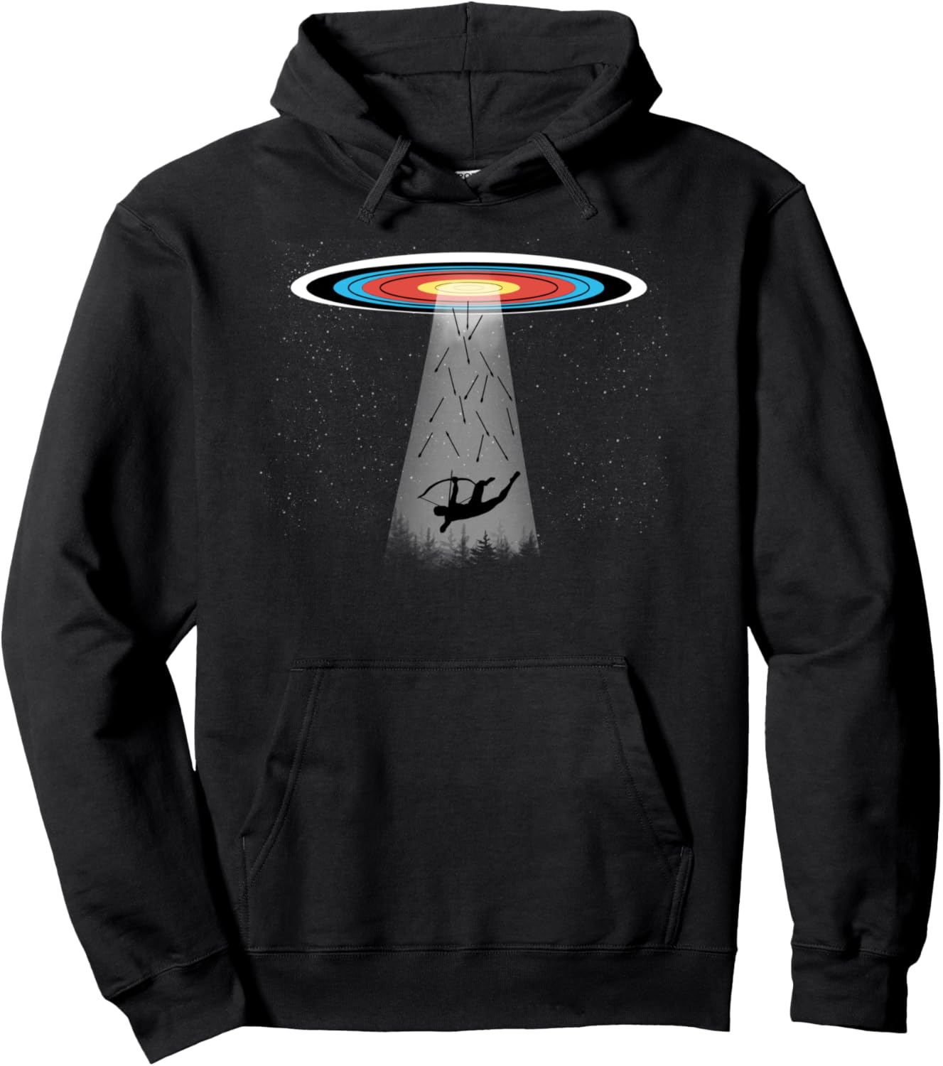 Traditional Archery Funny Ufo Archery Target Recurve Bow Pullover Hoodie