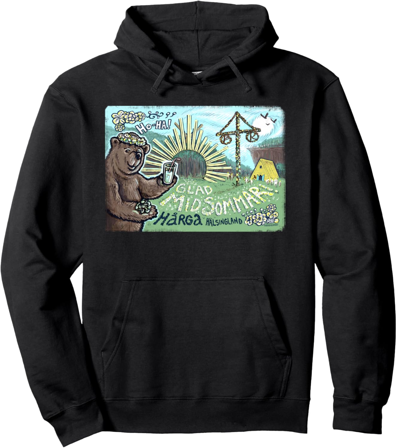 Happy Midsommar Bear Pullover Hoodie