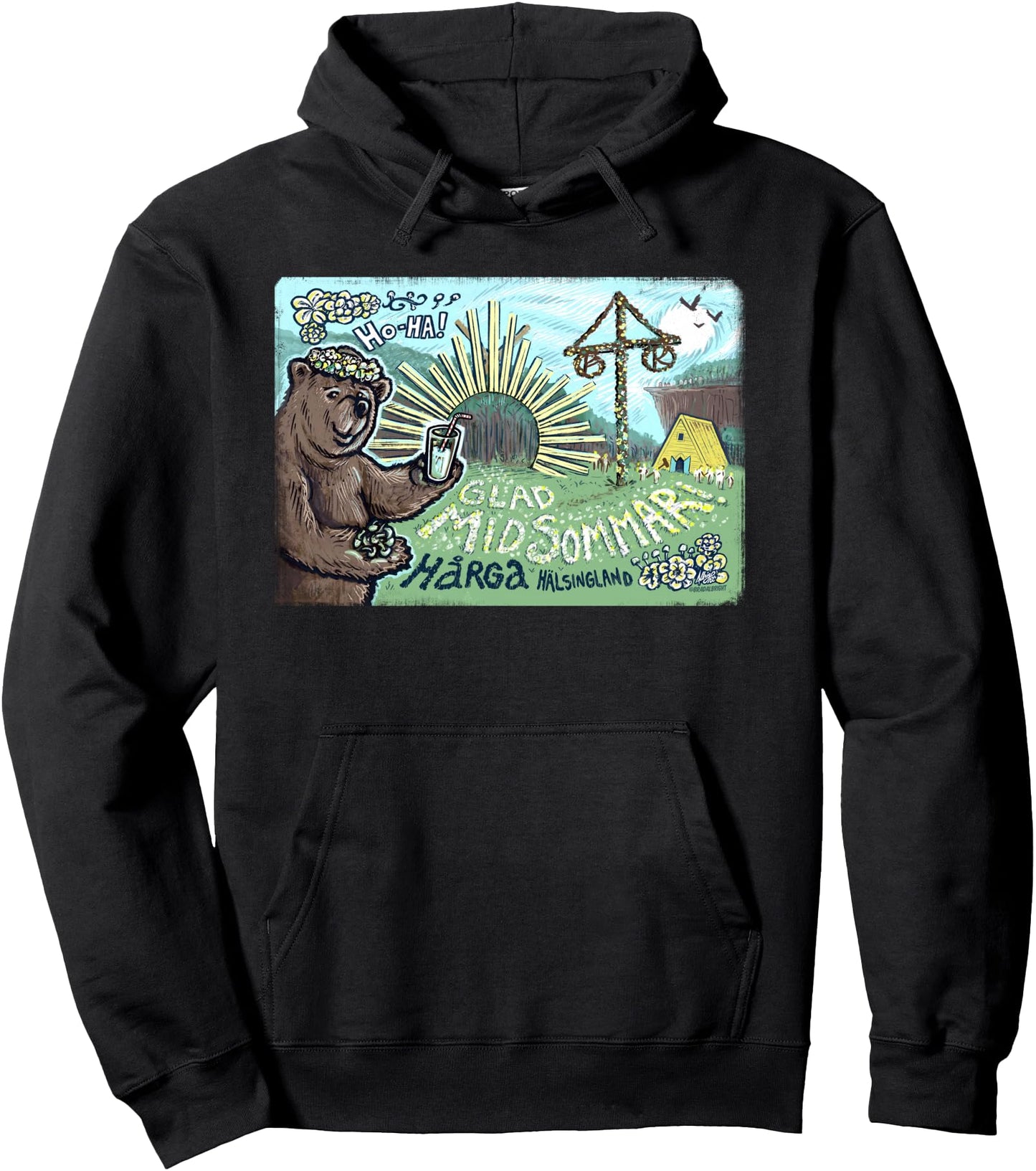 Happy Midsommar Bear Pullover Hoodie
