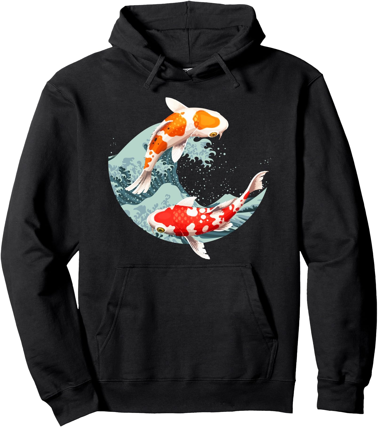 Koi Fish Design Hoodie Yin Yang Japanese Love Art Koi Hoody Pullover Hoodie