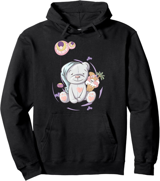 Alt Aesthetic Pastel Goth Sleepy Bear Vaporwave Anime Pullover Hoodie