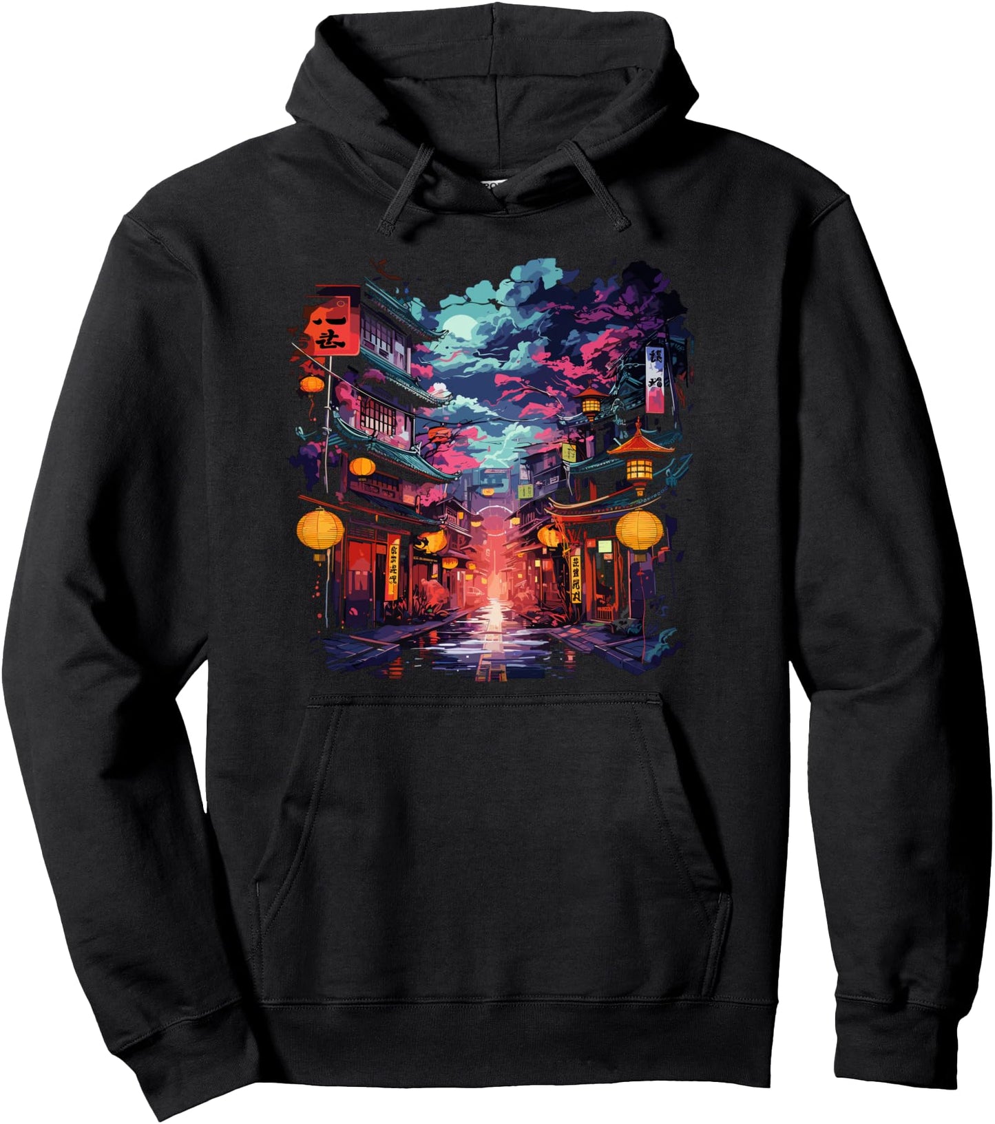 Japanese Aesthetic Vaporwave Anime Pullover Hoodie