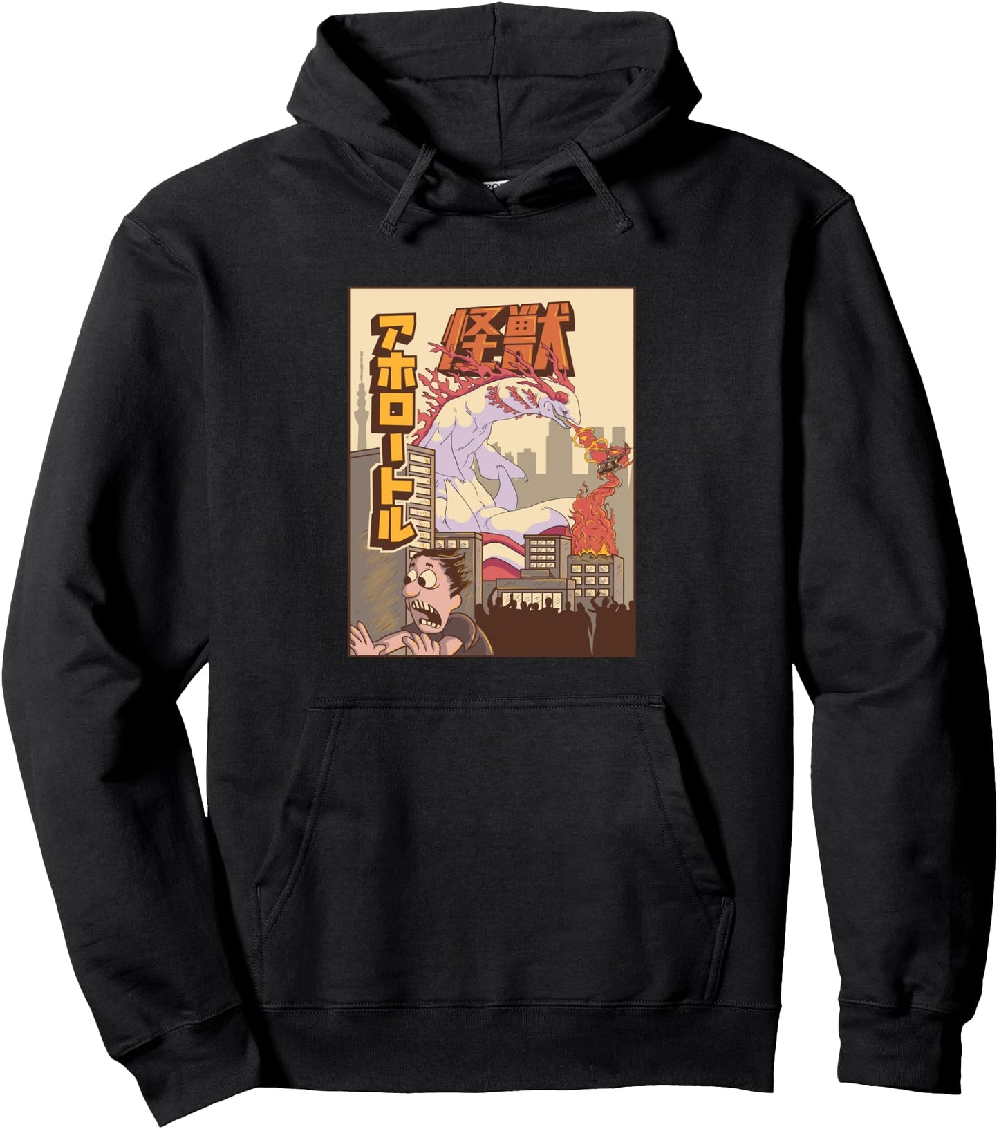 Kaiju Axolotl Japanese Monster Pullover Hoodie