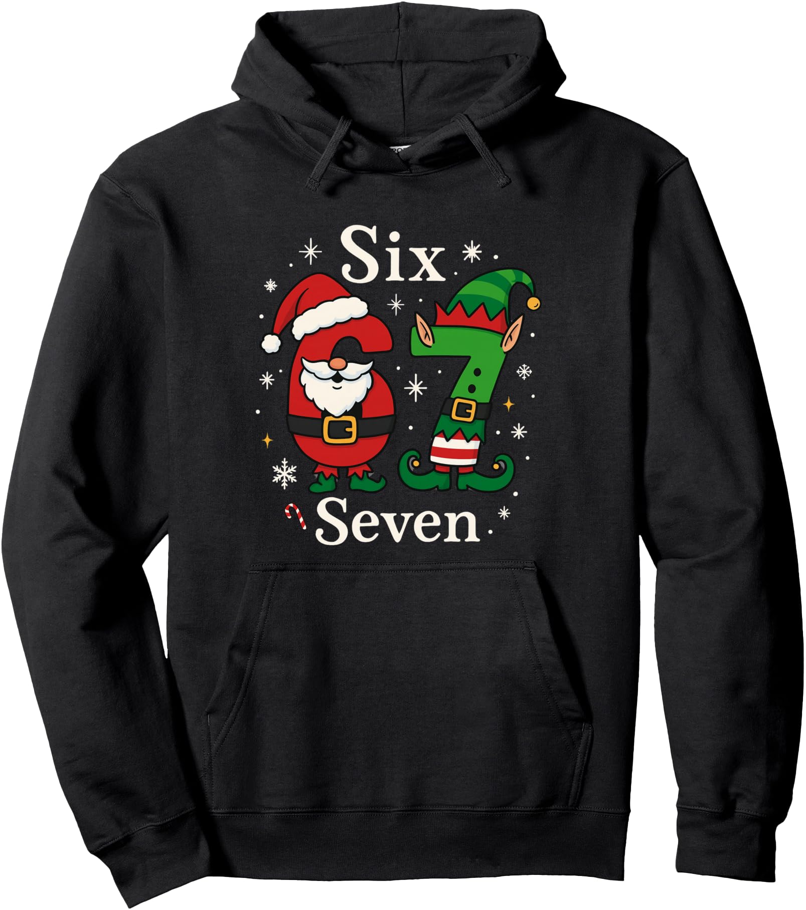 67 Meme Christmas Santa and Elf Design For Boys Girls Pullover Hoodie