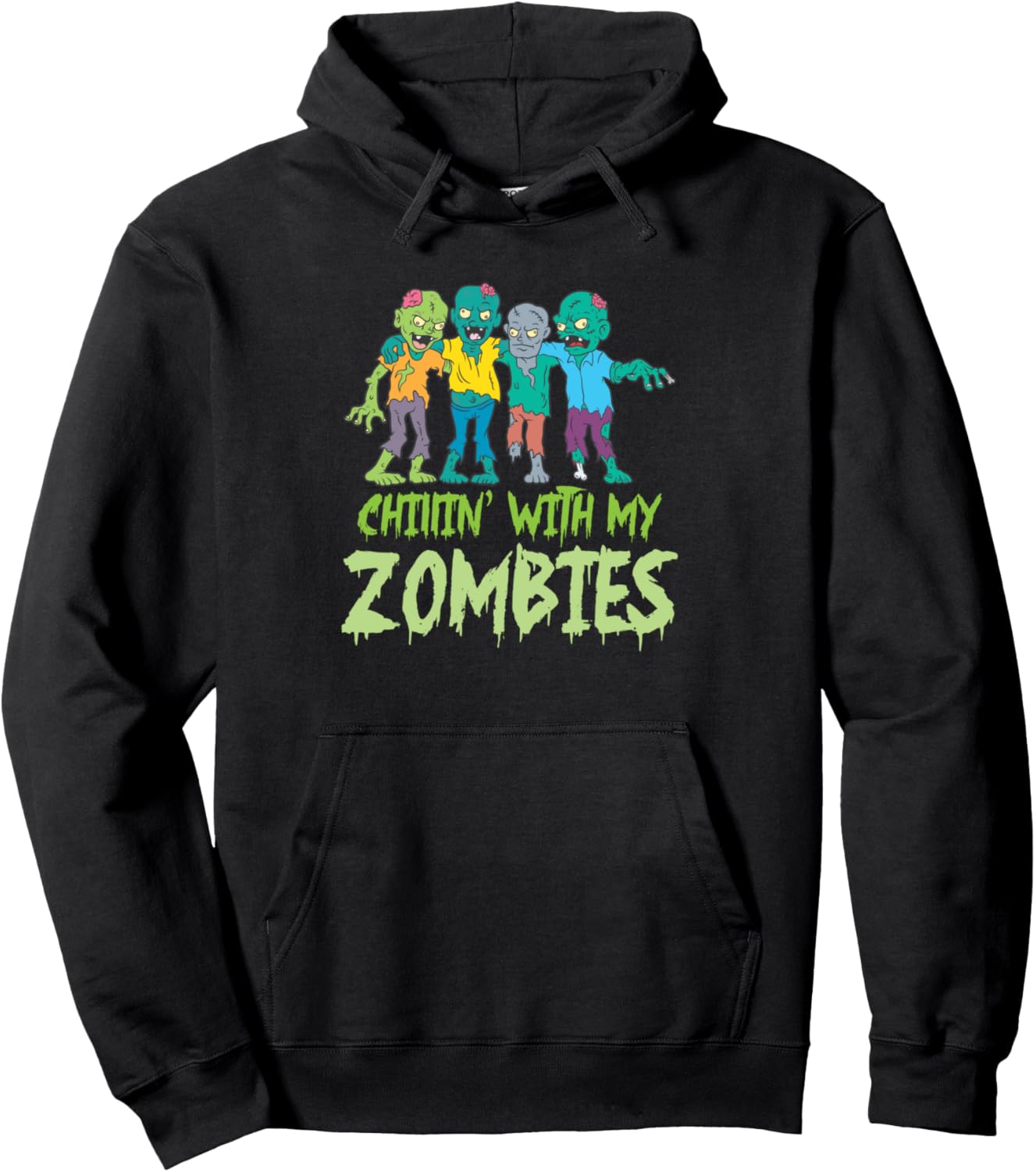Chillin' With My Zombies Halloween Kids Funny Pullover Hoodie