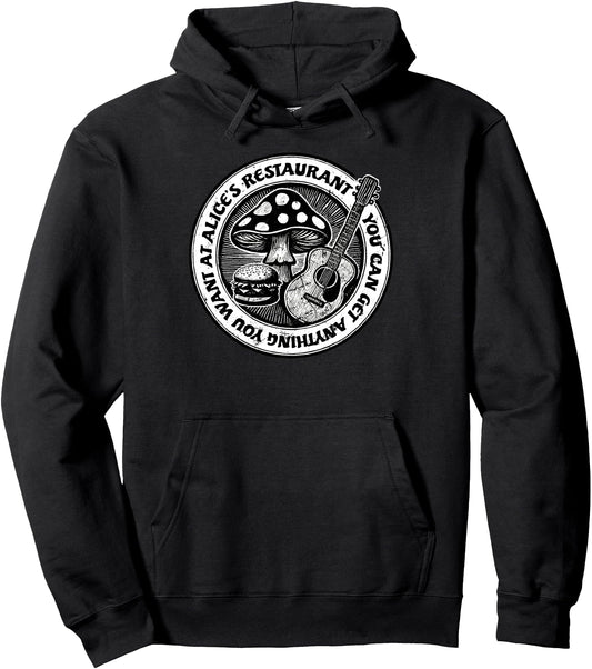 Alice's Restaurant Guitar Music Retro Folk Song Vintage Pullover Hoodie