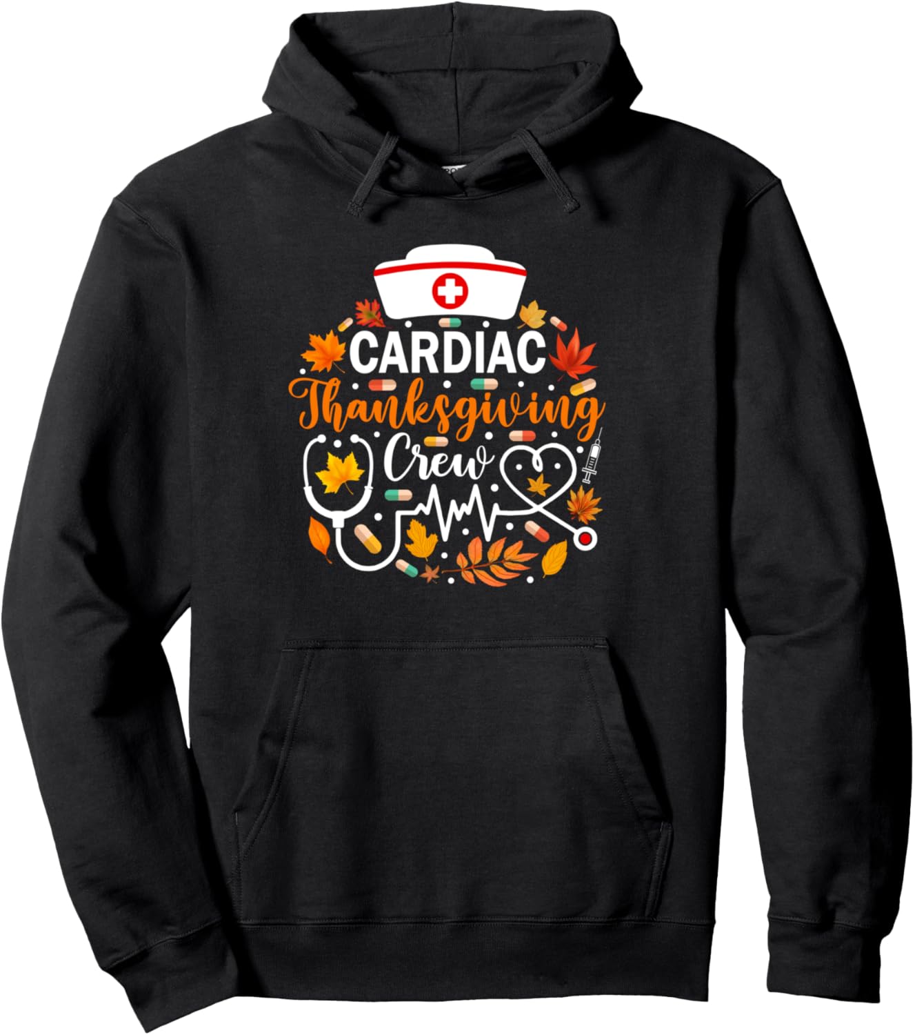 Cardiac Thanksgiving Nurse Crew Funny Thanksgiving Nurse Pullover Hoodie