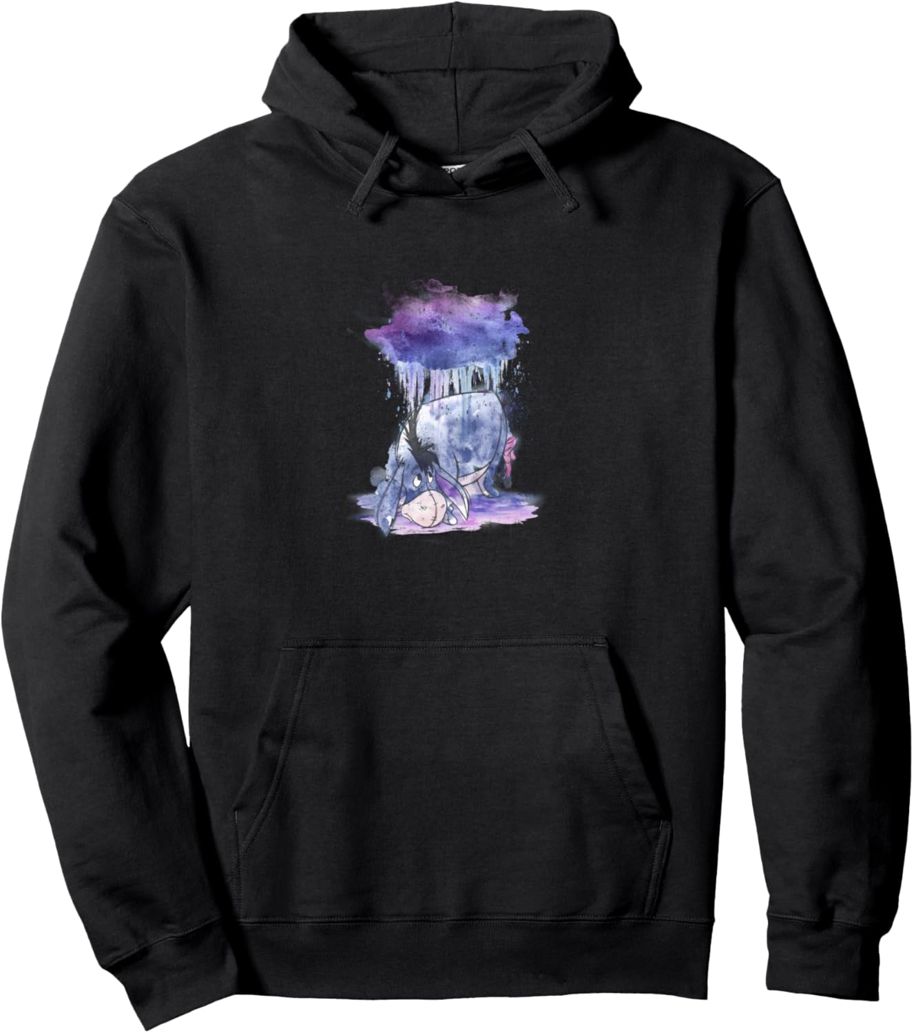 Disney Winnie The Pooh Eeyore Watercolor Rain Cloud Pullover Hoodie