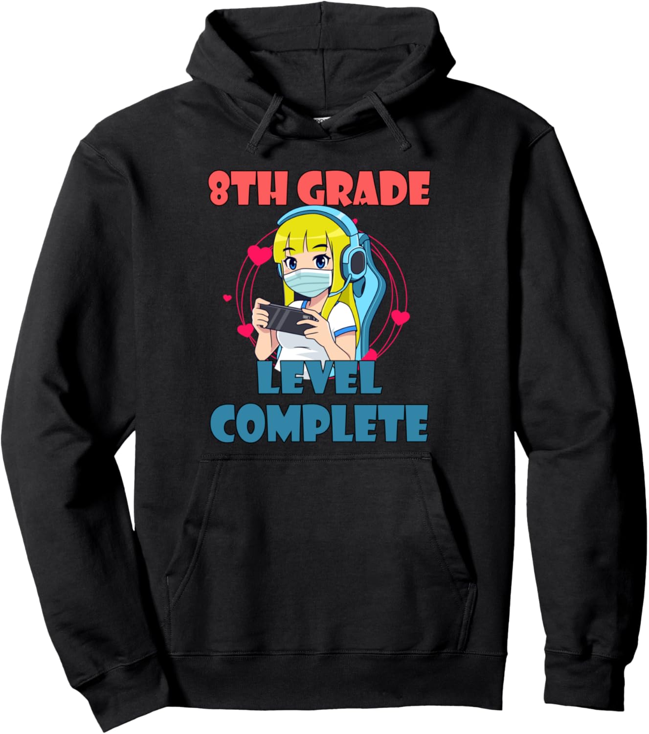 8th Grade Graduation 2021 Gamer Graduate Girl Loves Anime Pullover Hoodie