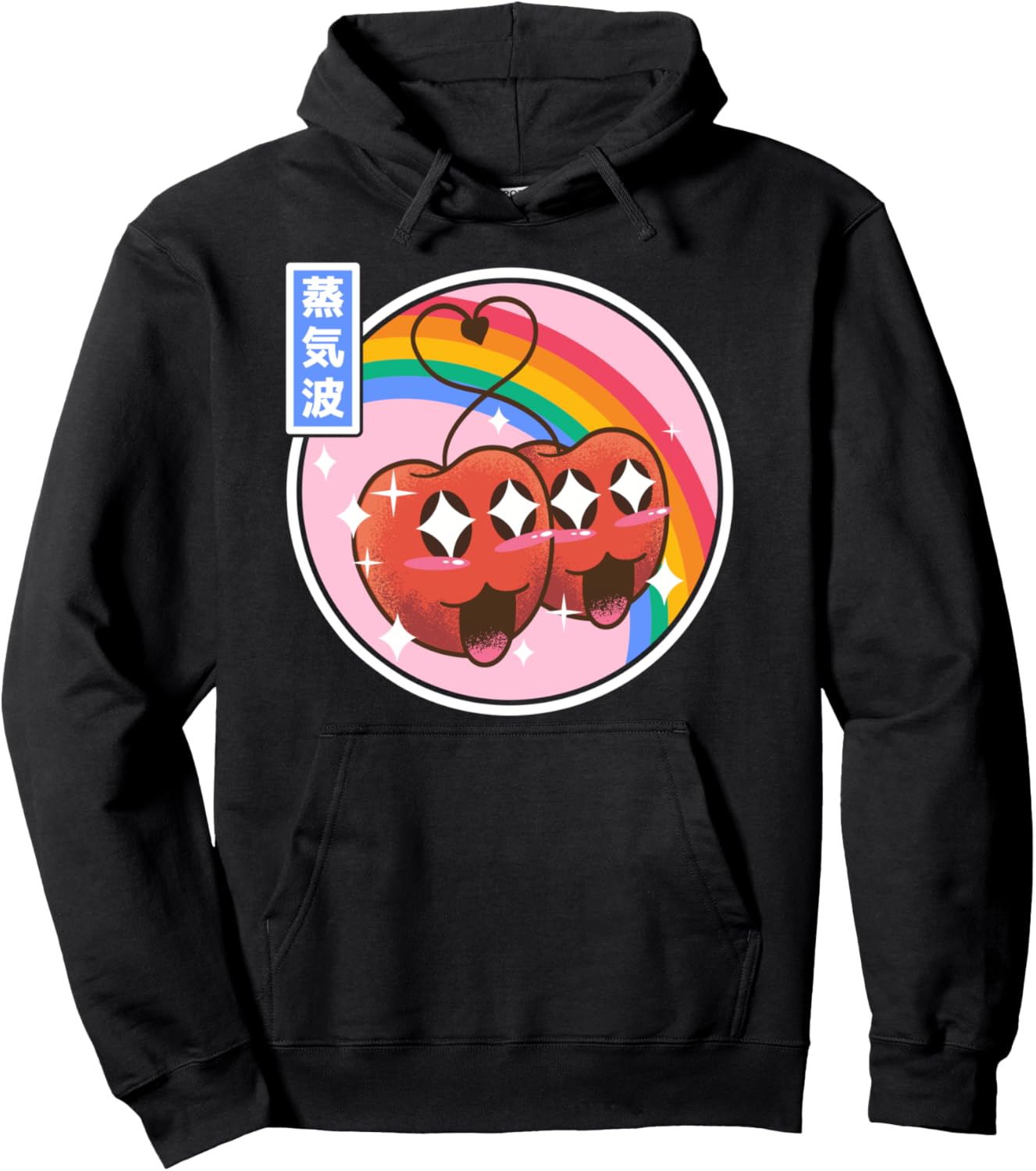 Happy Apples Digital Japan Style 80s Otaku Vaporwave Anime Pullover Hoodie