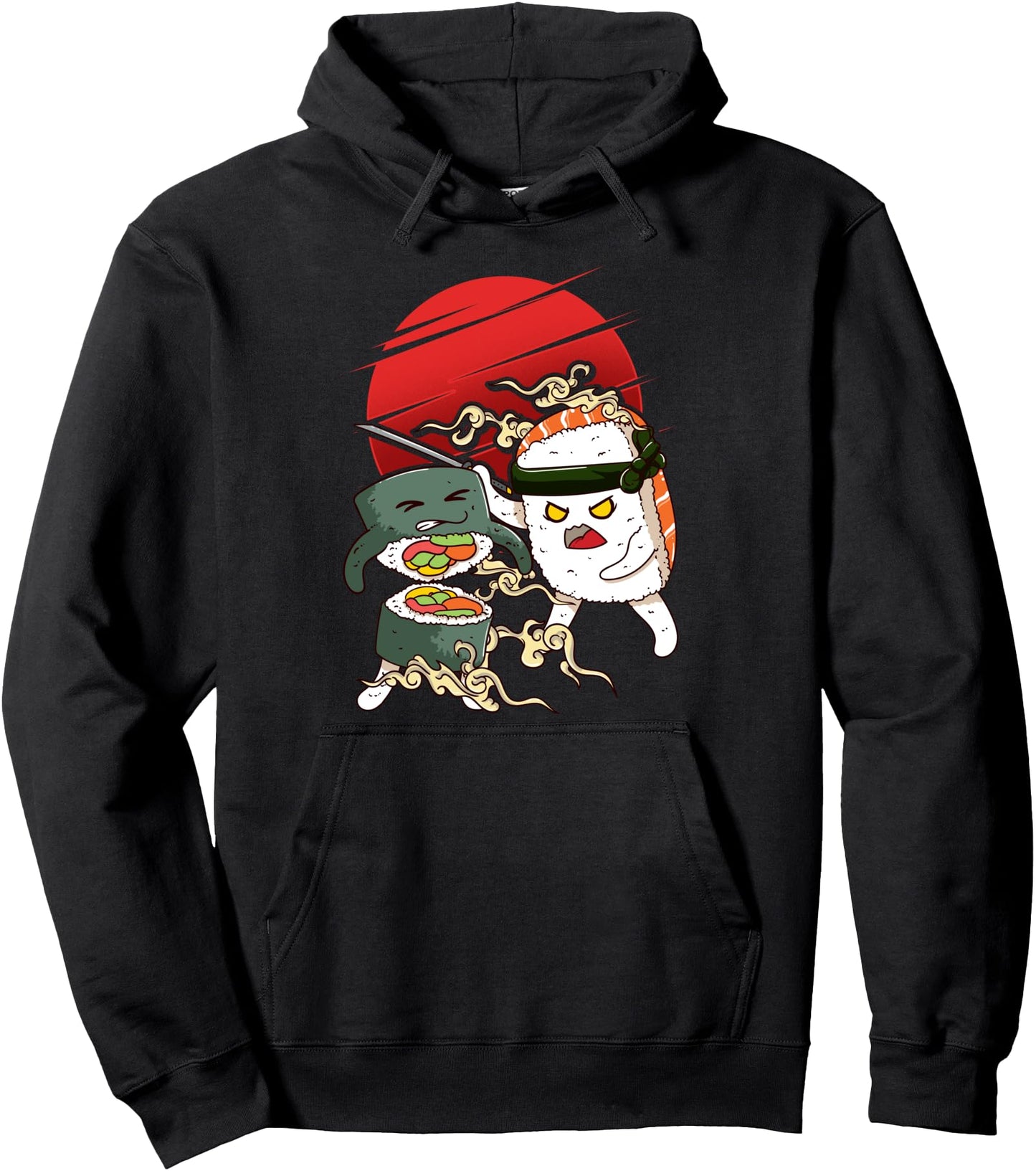 Funny Sushi Samurai Martial Arts Ninja Kawaii Japanese Sun Pullover Hoodie