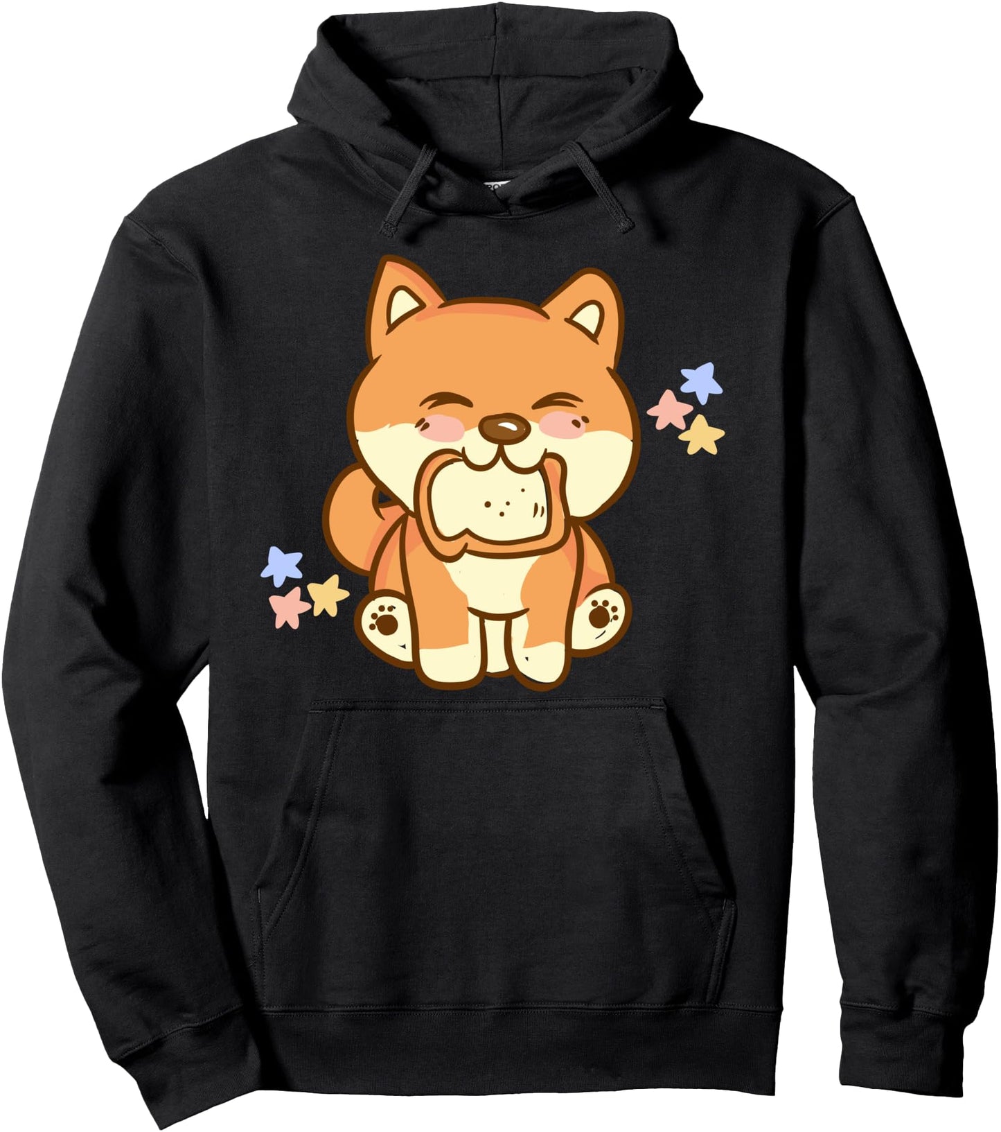 Shiba Inu Puppy Dog With A Toast - Cute Kawaii Anime Pullover Hoodie