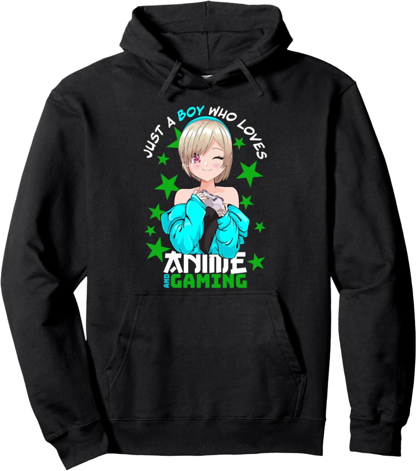 Kawaii Manga Otaku - Just A Boy Who Loves Anime And Gaming Pullover Hoodie