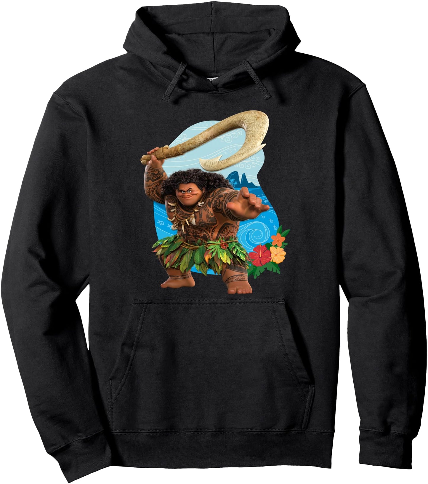 Disney Moana 2 Tropical Island Adventure Maui with Fish Hook Pullover Hoodie