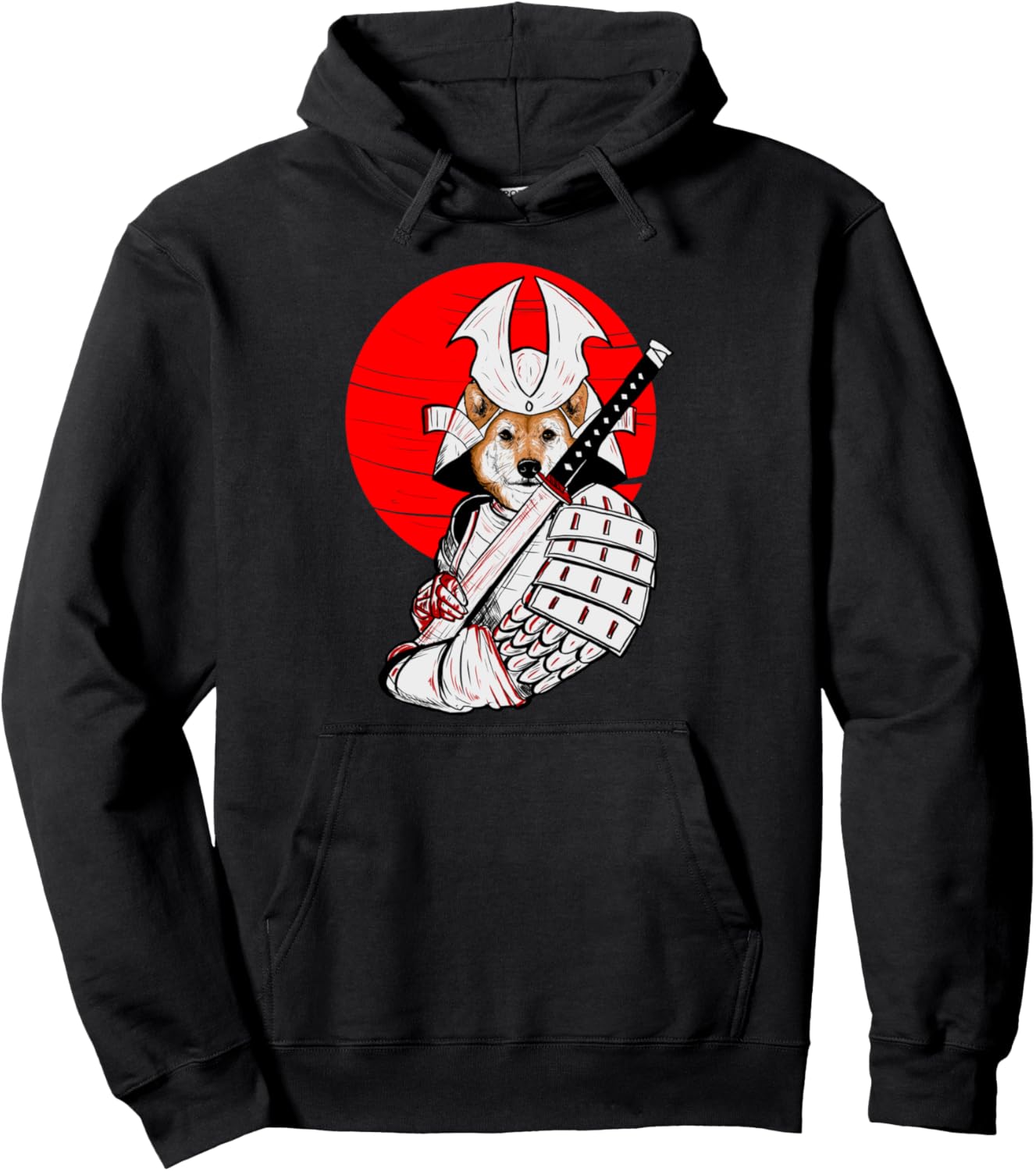 Shiba Inu Japanese Samurai Katana - Funny Dog Meme Anime Pullover Hoodie