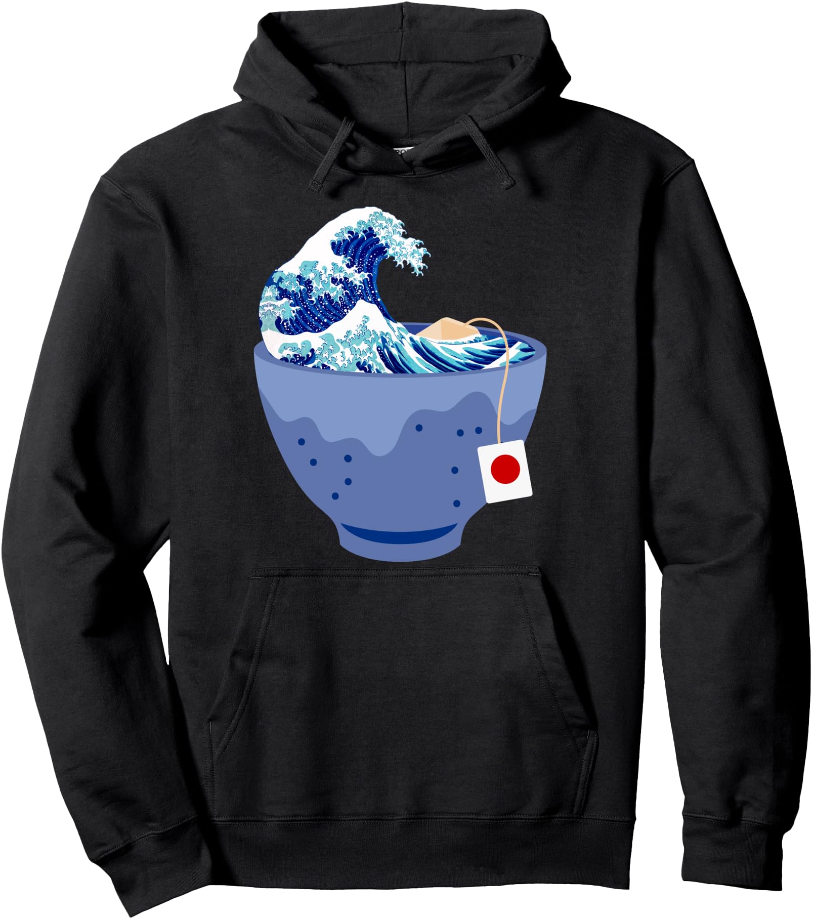 The Great Wave off Kanagawa Tea Cup Ramen Japanese Vintage Pullover Hoodie