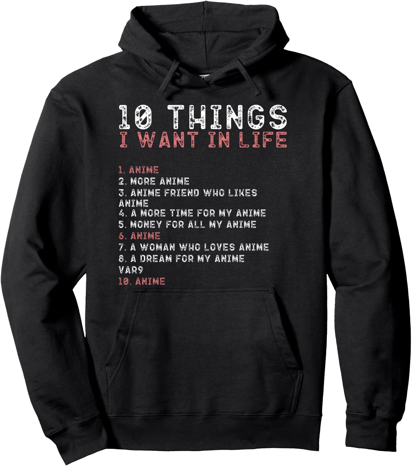 10 Things I Want In My Life Shirts ANIME Lovers Men Pullover Hoodie