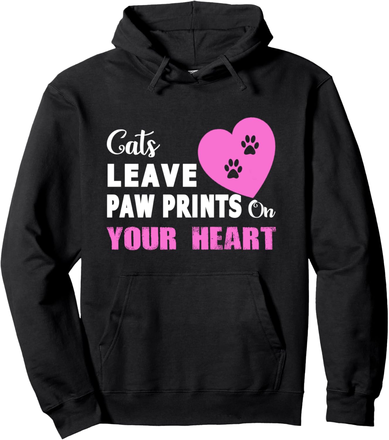 Cats Leave Paw Prints On Your Heart Cat Lover Pet Memorial Pullover Hoodie