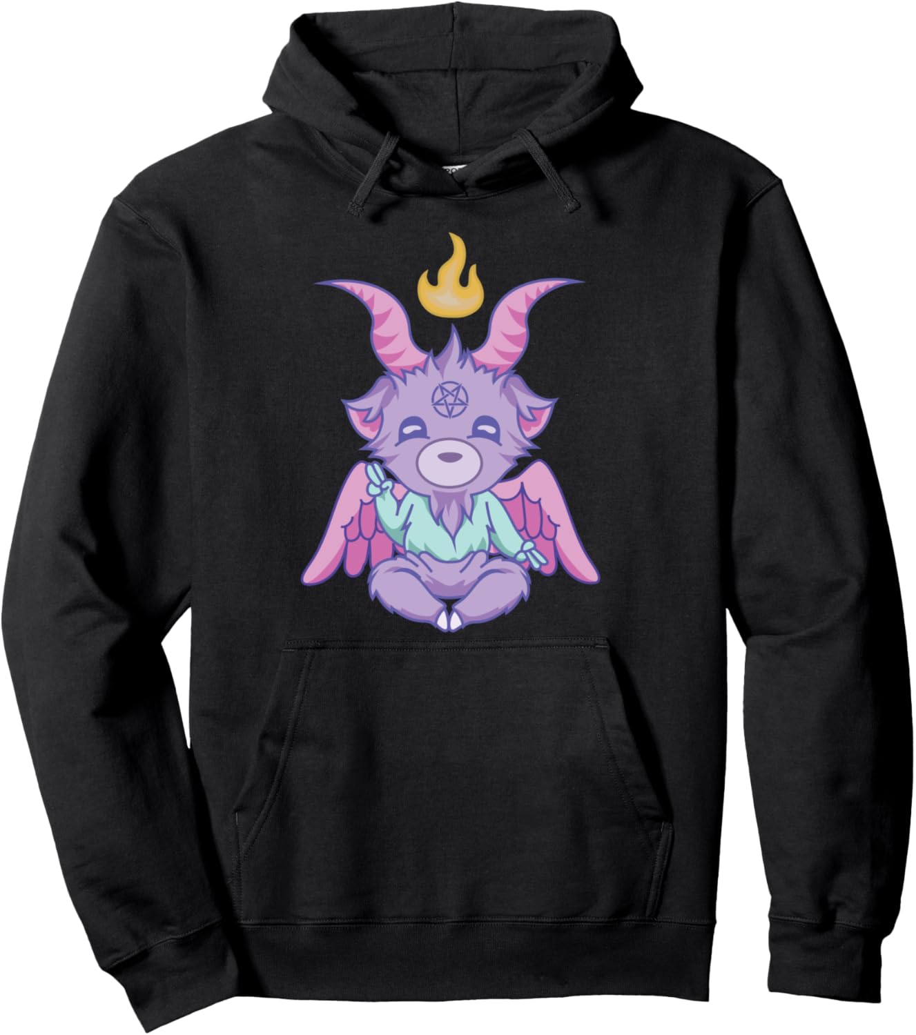 Anime Aesthetic Cute Baby Baphomet - Menhera Pastel Goth Pullover Hoodie