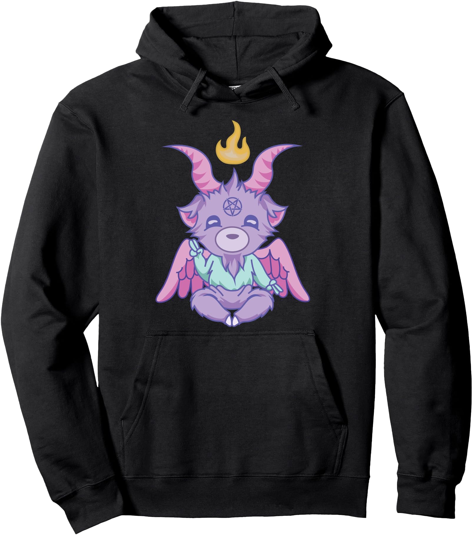 Anime Aesthetic Cute Baby Baphomet - Menhera Pastel Goth Pullover Hoodie