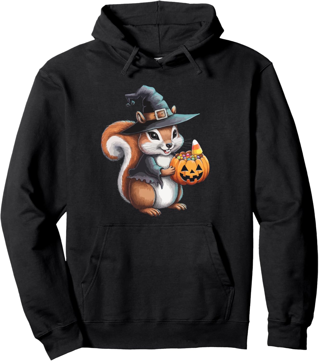 Squirrel Witch Scary Halloween Ghost Spooky Pumpkin Candy Pullover Hoodie