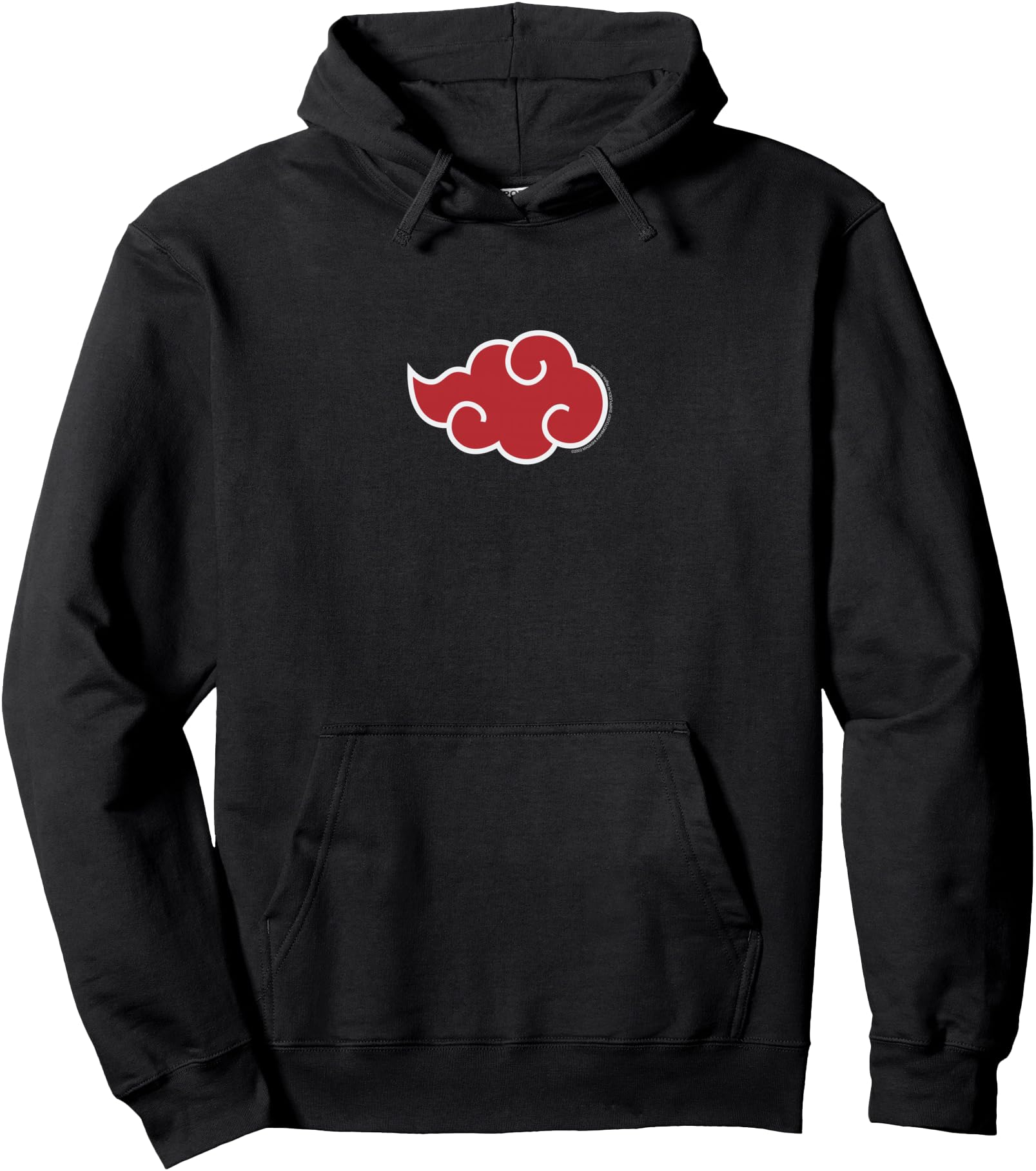 Naruto Shippuden Akatsuki Red Cloud Symbol Centered Anime Pullover Hoodie