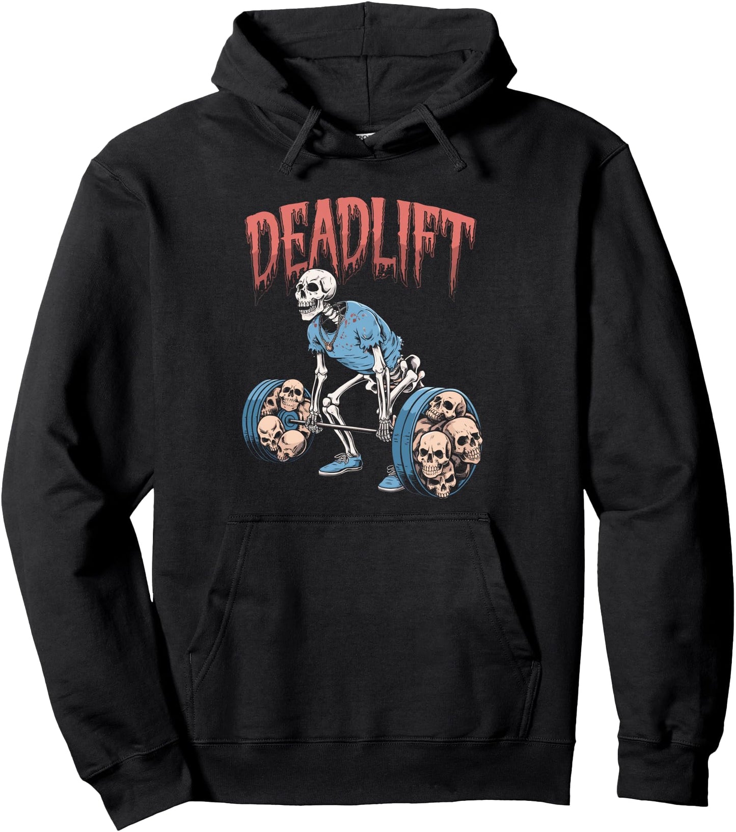 Deadlift Skull Skeleton Workout Powerlifting Gym Lovers Pullover Hoodie