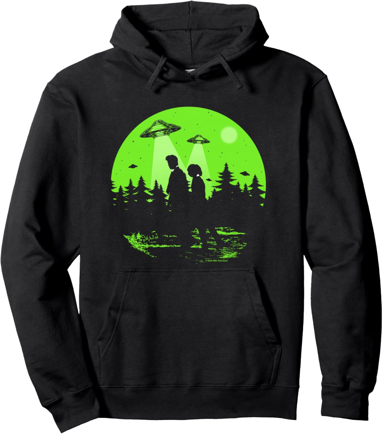 X-Files Mulder & Scully Silhouettes In The Woods Pullover Hoodie