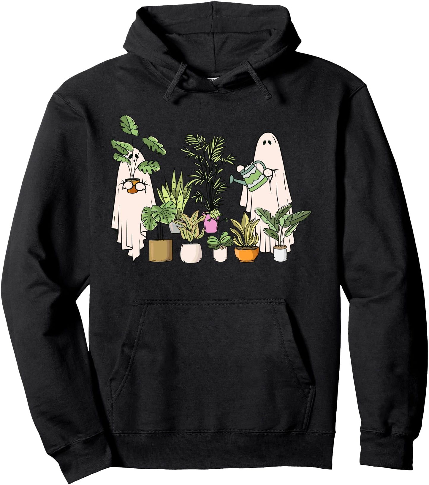 Ghost Plant Lady Halloween Gardening Plant Houseplant Lovers Pullover Hoodie